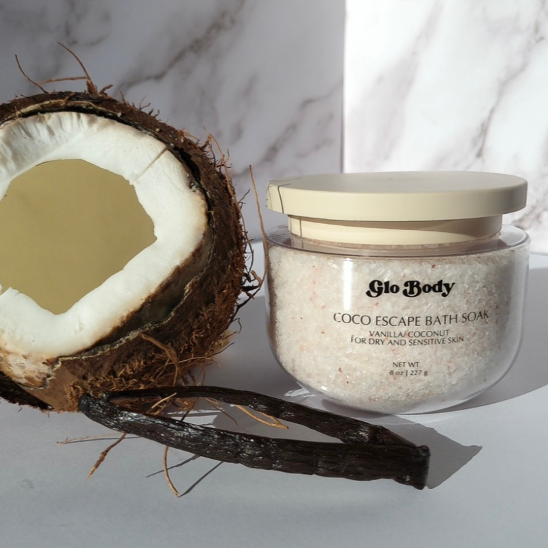 Coco Escape - Coconut and Vanilla Bath Soak with Epsom, Pink Himalayan, and Dead Sea Salt